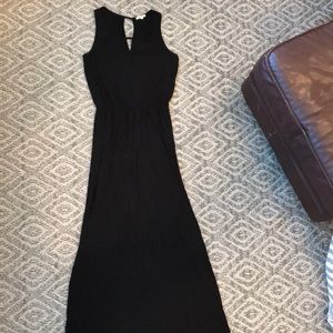 🟣SOLD!!🟣 PLEIONE | Black Long Knit Maxi Dress With Cut-Out Detailed Neckline